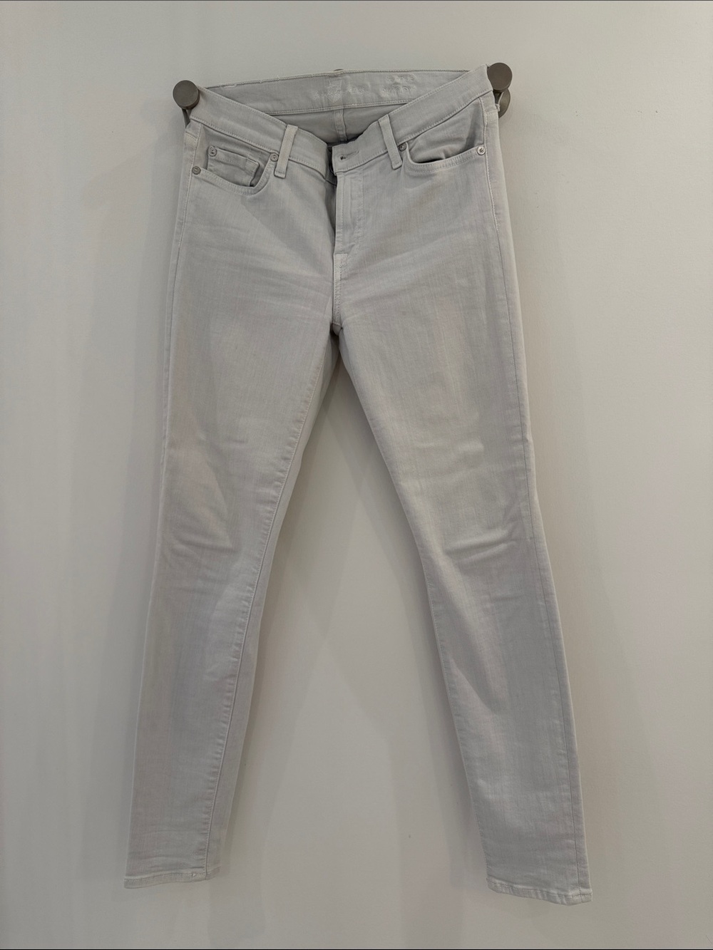 7 For All Mankind Light Gray Skinny Jeans